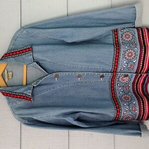 Denim Top with embroidery details